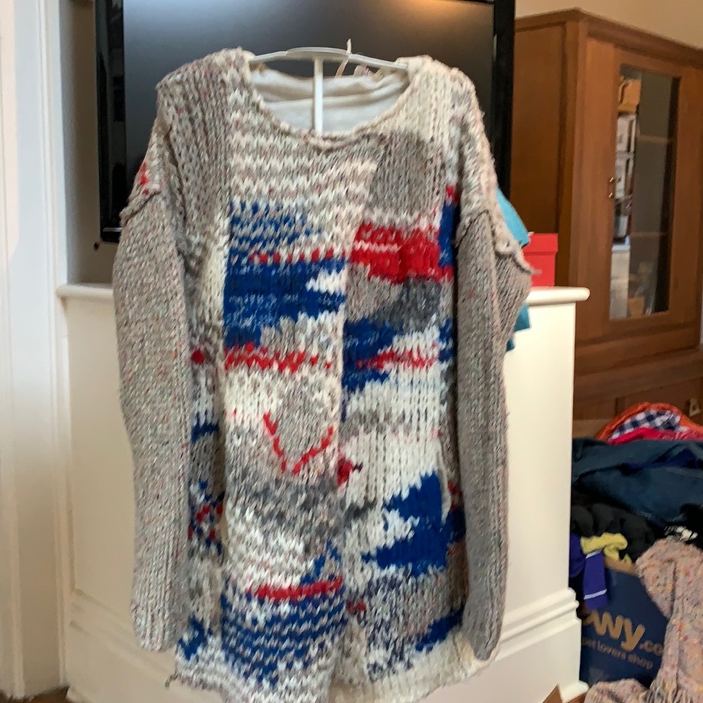 Free people cotton knit sweater‎ coat. NWOT.